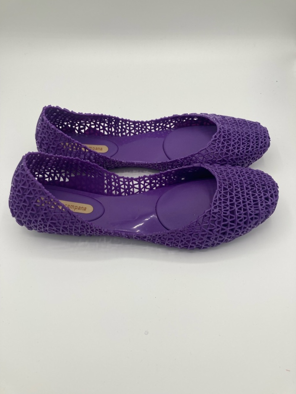 Melissa x Campana Womens Ballet Flats Size 9 Purple Jelly Woven Details Shoe